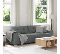 vidaXL Sofá de 3 plazas gris oscuro, 220x78x80 cm, tela