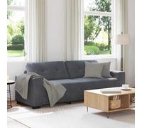 vidaXL Sofá de 3 plazas gris oscuro, 220x78x80 cm, terciopelo