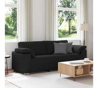 Sofá De 3 Plazas Negro 220 Cm Tela Vidaxl