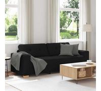 vidaXL Sofá de 3 plazas negro, 220x78x80 cm, tela
