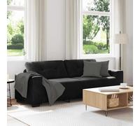 vidaXL Sofá de 3 plazas negro, 220x78x80 cm, terciopelo