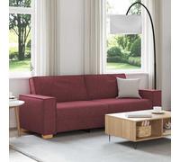 vidaXL Sofá de 3 plazas Rojo vino 220 cm tela