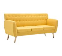 vidaXL Sofá de 3 plazas tapizado de tela 172x70x82 cm Amarillo