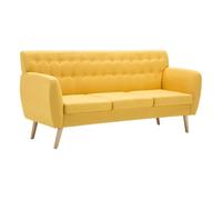 vidaXL Sofá de 3 plazas tapizado de tela 172x70x82 cm Amarillo