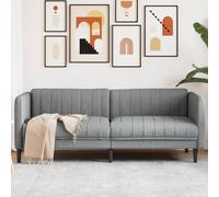 vidaXL Sofá de 3 plazas – Asiento relax tapizado con respaldo y reposabrazos – Tela gris claro