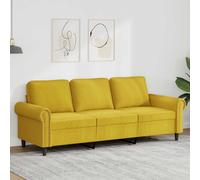 vidaXL Sofá de 3 plazas terciopelo amarillo 180 cm