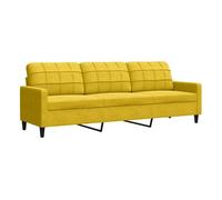 Vidaxl sofá de 3 plazas terciopelo amarillo 210 cm