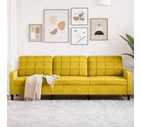 Vidaxl sofá de 3 plazas terciopelo amarillo 210 cm