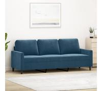 vidaXL Sofá de 3 plazas Terciopelo Azul 180 cm