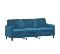 Vidaxl sofá de 3 plazas terciopelo azul 180 cm