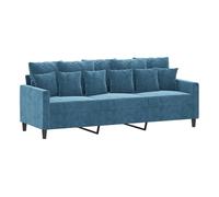 vidaXL Sofá de 3 plazas terciopelo azul 180 cm
