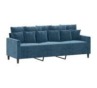 vidaXL Sofá de 3 plazas terciopelo azul 180 cm