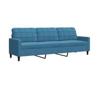vidaXL Sofá de 3 plazas terciopelo azul 210 cm