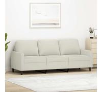 vidaXL Sofá de 3 plazas tapizado con respaldo y reposabrazos Relax 180 cm terciopelo crema