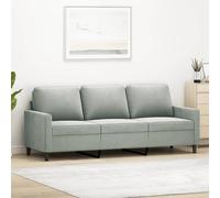 vidaXL Sofá de 3 plazas tapizado Terciopelo gris claro 180 cm