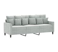 vidaXL Sofá 3 plazas Tapizado con reposabrazos y respaldo Relax para salón Tela gris claro