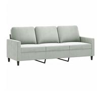vidaXL Sofá de 3 plazas Terciopelo Gris Claro 180 cm, sofá, sofá de salón, sofá de Terciopelo, sofá tapizado, sofá para 3 Personas