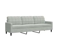 vidaXL Sofá de 3 plazas terciopelo gris claro 210 cm