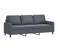vidaXL Sofá de 3 plazas tapizado con reposabrazos y respaldo terciopelo gris oscuro 180 cm