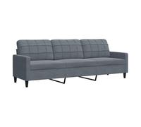 vidaXL Sofá de 3 plazas Terciopelo gris oscuro 210 cm, tapizado