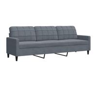 vidaXL Sofá de 3 plazas Terciopelo Gris Oscuro 210 cm, sofá, sofá de salón, sofá de Terciopelo, sofá tapizado, sofá para 3 Personas