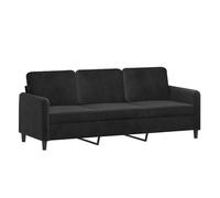 Vidaxl sofá de 3 plazas terciopelo negro 180 cm