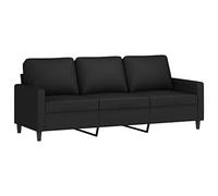 vidaXL Sofá de 3 plazas Terciopelo Negro 180 cm