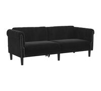 vidaXL Sofá 3 plazas – Asiento relax, respaldo y reposabrazos – Terciopelo negro