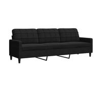 vidaXL Sofá de 3 plazas terciopelo negro 210 cm