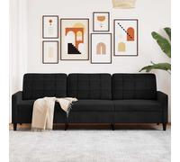 vidaXL Sofá de 3 plazas terciopelo negro 210 cm
