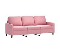 vidaXL Sofá de 3 plazas terciopelo rosa 180 cm