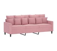 Vidaxl sofá de 3 plazas terciopelo rosa 180 cm
