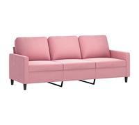 Vidaxl sofá de 3 plazas terciopelo rosa 180 cm