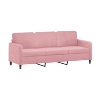 Vidaxl sofá de 3 plazas terciopelo rosa 180 cm