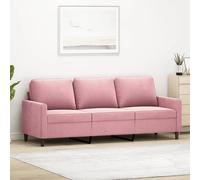 vidaXL Sofá de 3 plazas terciopelo rosa 180 cm