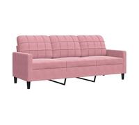 Vidaxl sofá de 3 plazas terciopelo rosa 180 cm
