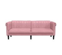 vidaXL Sofá de 3 plazas terciopelo rosa