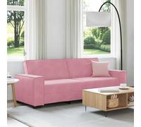 vidaXL Sofá de 3 plazas terciopelo rosa 220x78x84 cm