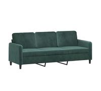 Vidaxl sofá de 3 plazas terciopelo verde oscuro 180 cm