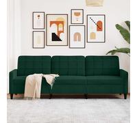 vidaXL Sofá de 3 plazas terciopelo verde oscuro 210 cm