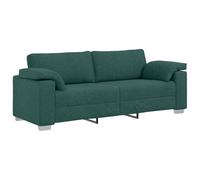 vidaXL Sofá de 3 plazas 220 cm Verde oscuro Tela – Moderno, cojín de espuma, tapicería transpirable