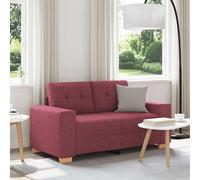 Sofá De Dos Plazas Color Rojo Vino, 160x77x82 Cm, Tela Vidaxl