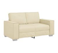 vidaXL Sofá de dos plazas Crema 160 cm Cuero sintético