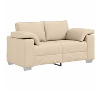 vidaXL Sofá de Dos plazas Crema 160 cm Tela | El loveseat crema tiene un look actual que se adapta a cualquier estilo en casa,