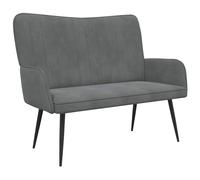 vidaXL Sofá de Dos Plazas Gris Oscuro 115 x 61 x 87 cm Terciopelo, Sofá Moderno de Terciopelo, Asiento Compacto, Duradero y ergonómico, ¡Mueble Estiloso para tu Sala