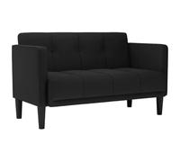 vidaXL Sofá de Dos plazas Negro de 111 cm con tapizado de Tela