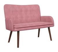 vidaXL Sofá de 2 Plazas 115 x 61 x 87 cm Terciopelo Multicolor Rosa