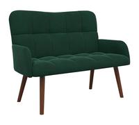 vidaXL Sofá de 2 Plazas 115 x 61 x 87 cm Terciopelo Multicolor Verde oscuro