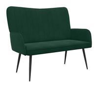 vidaXL Sofá de Dos Plazas Verde Oscuro 115 x 61 x 87 cm Terciopelo, Sofá Moderno de Terciopelo, Asiento Compacto, Duradero y ergonómico, ¡Mueble Estiloso para tu Sala