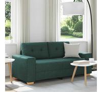 vidaXL Sofá Loveseat Verde Oscuro 140 cm Tela